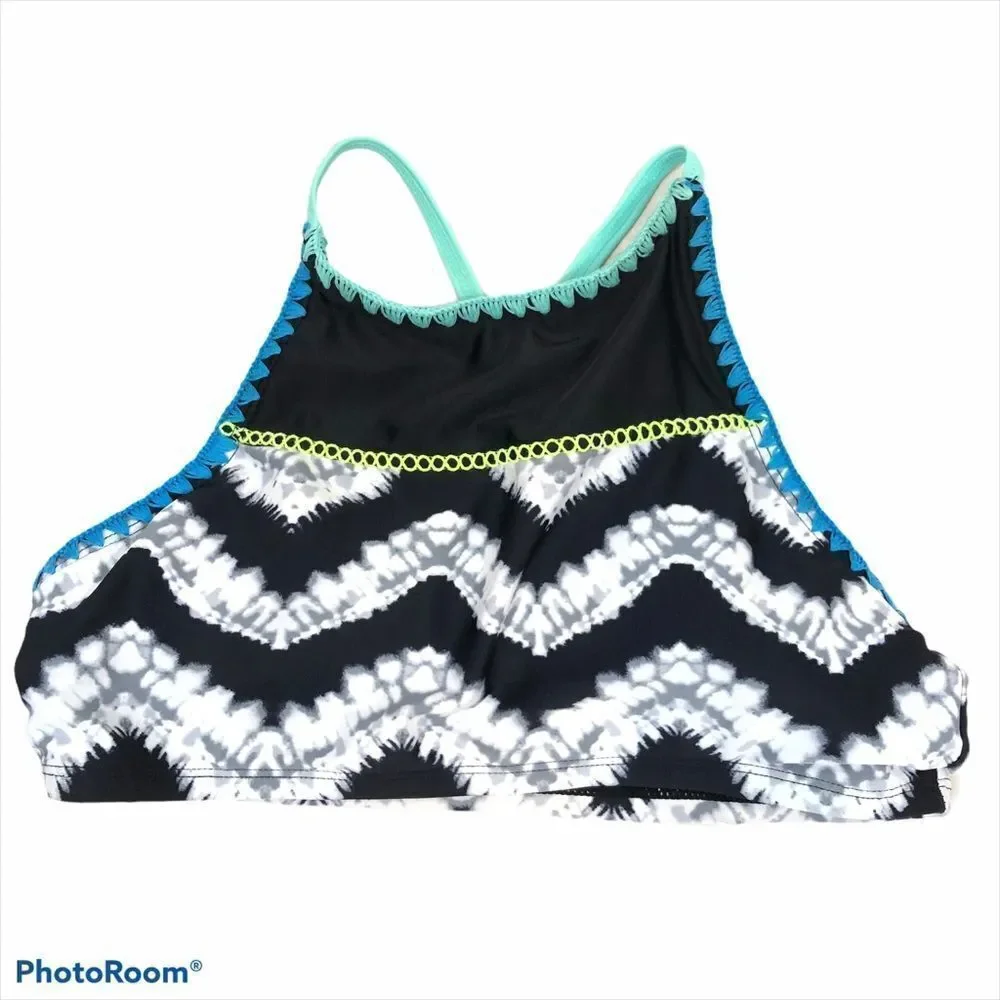 NWOT Justice Black‎ Patterned Tie Dye Bikini 16